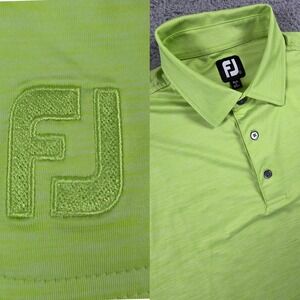 Footjoy FJ Golf Polo Shirt Mens‎ Large Chartreuse Performance Stretch